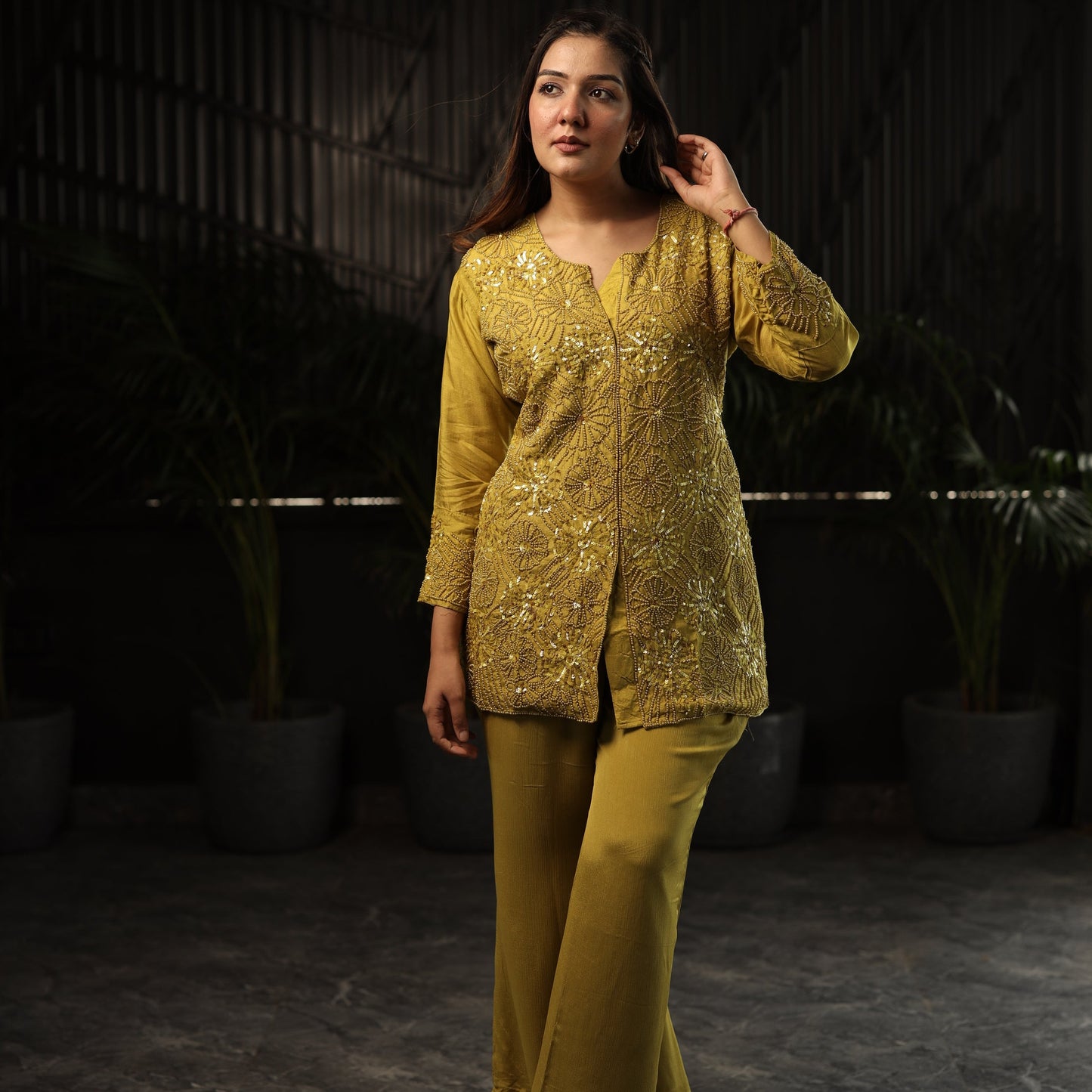 Pista Heavy Embroidery Coord Set