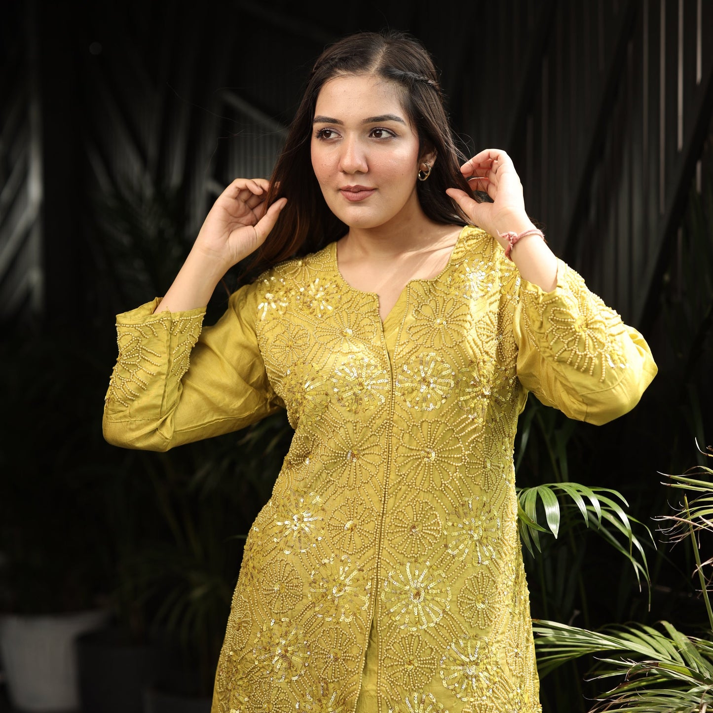 Pista Heavy Embroidery Coord Set