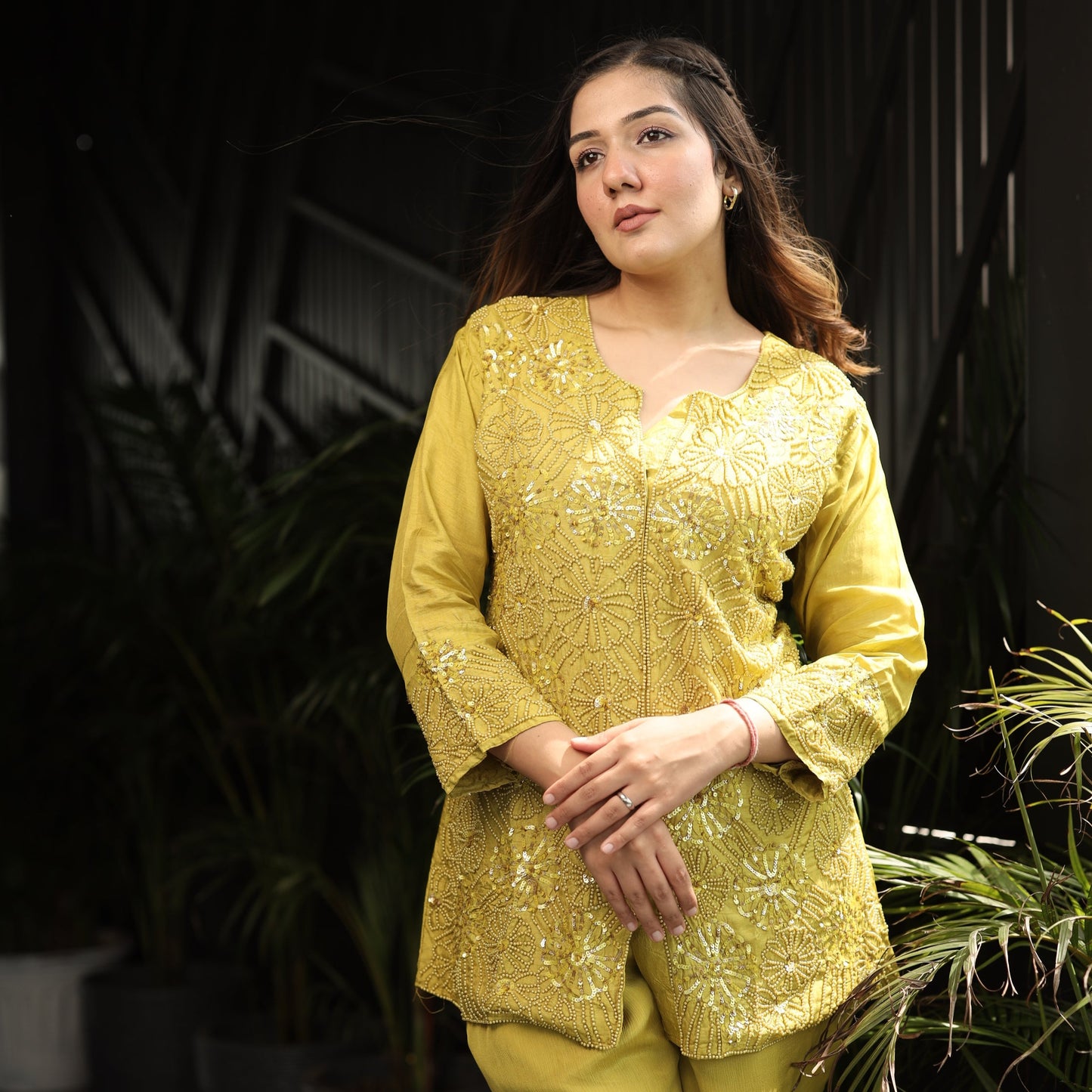 Pista Heavy Embroidery Coord Set