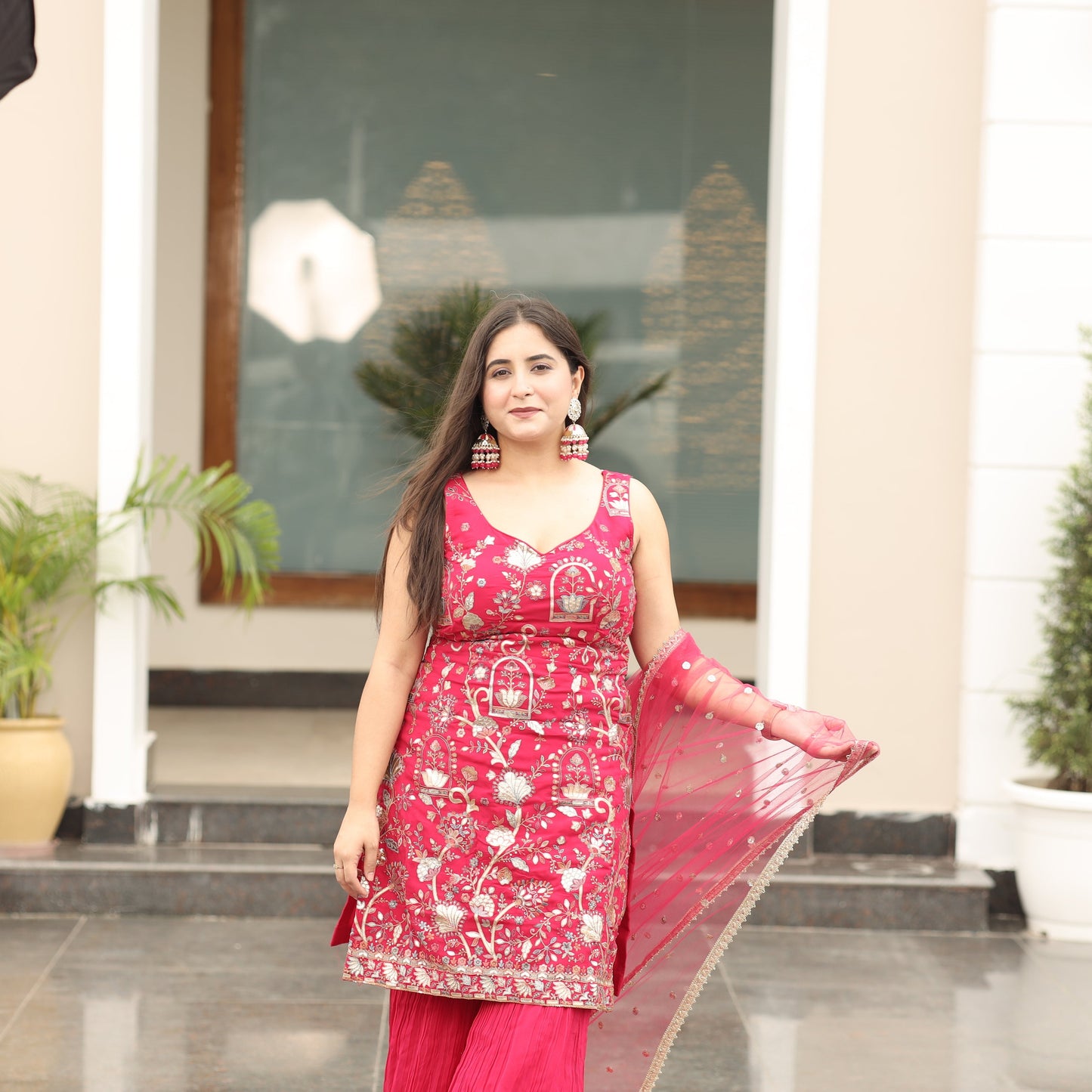Red Shimmery Suit