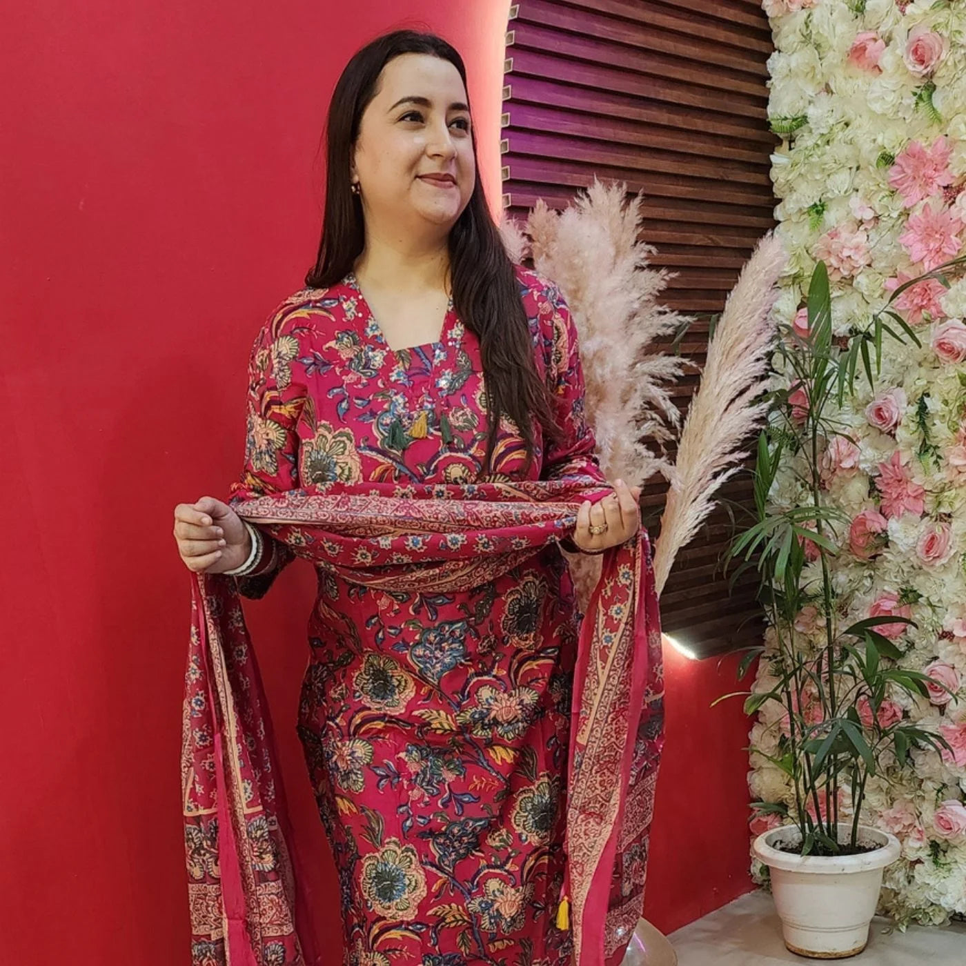 Hot Pink Cotton Suit
