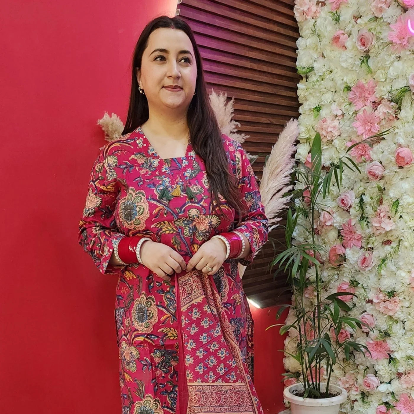 Hot Pink Cotton Suit