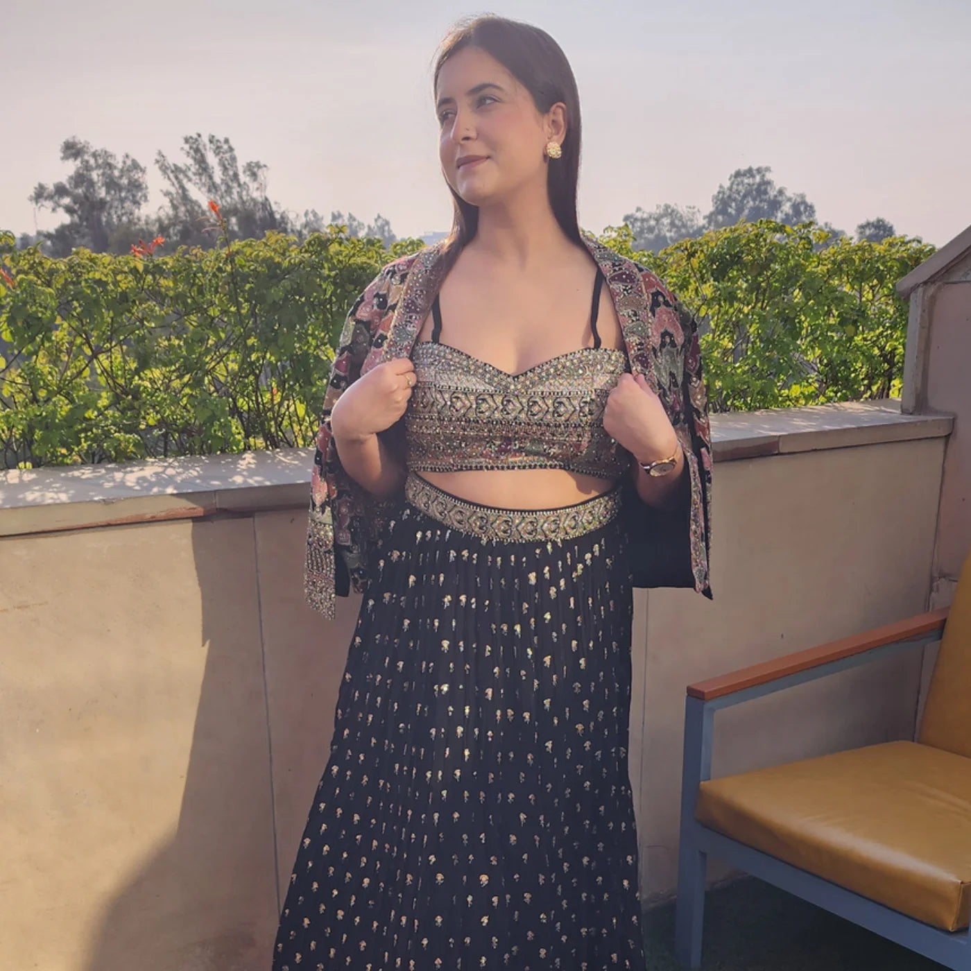 Black Lehnga with Jacket