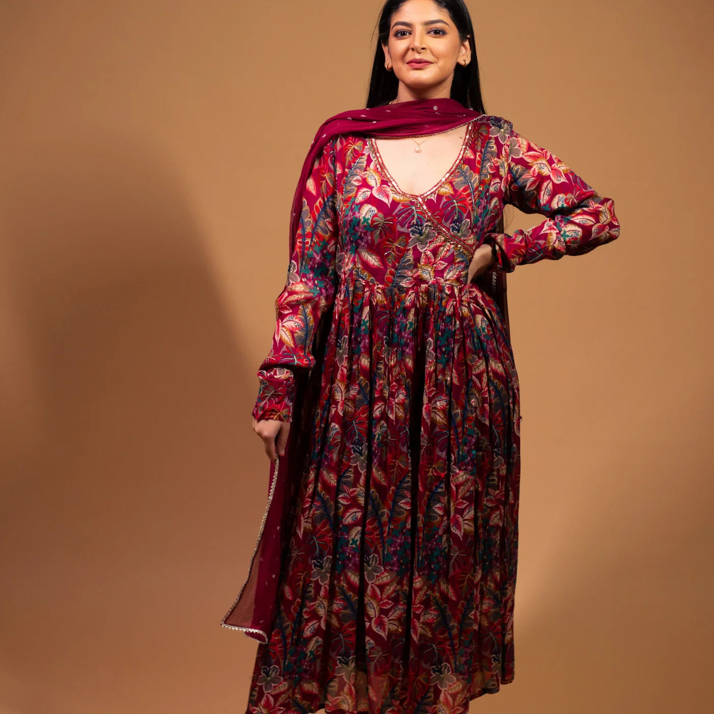 Cherry Red Frock Suit