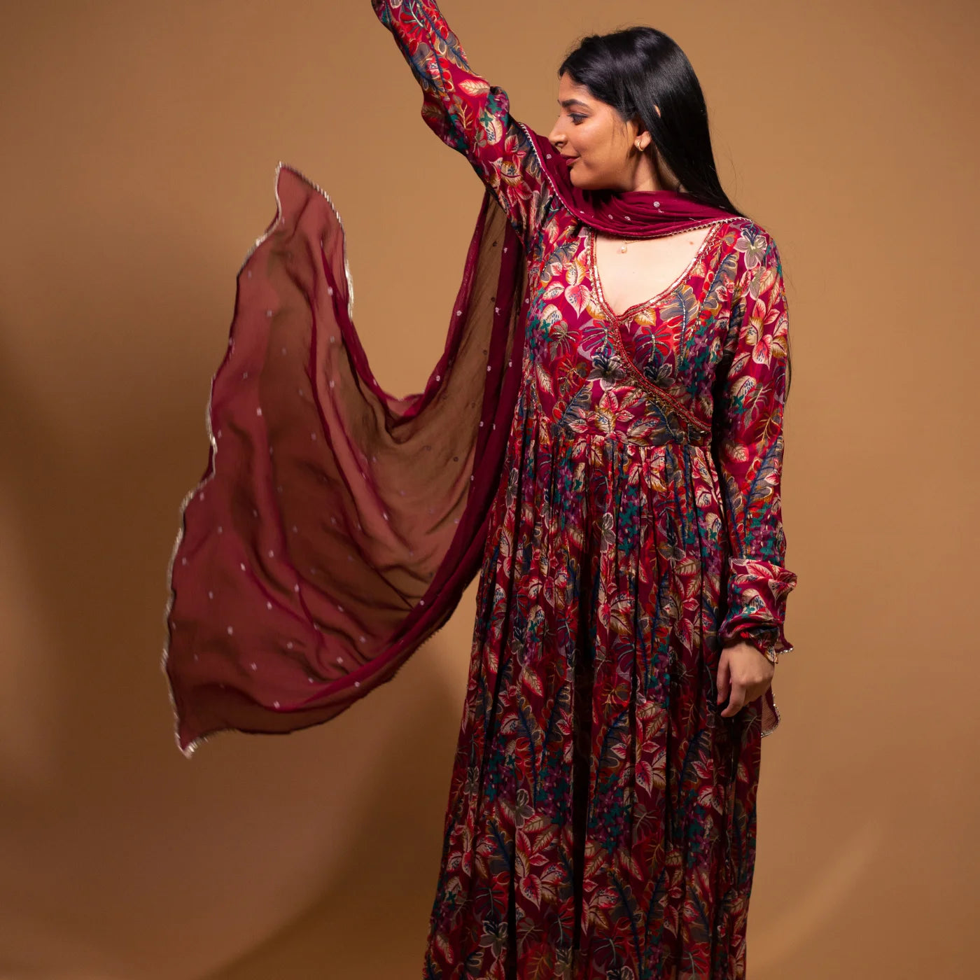 Cherry Red Frock Suit