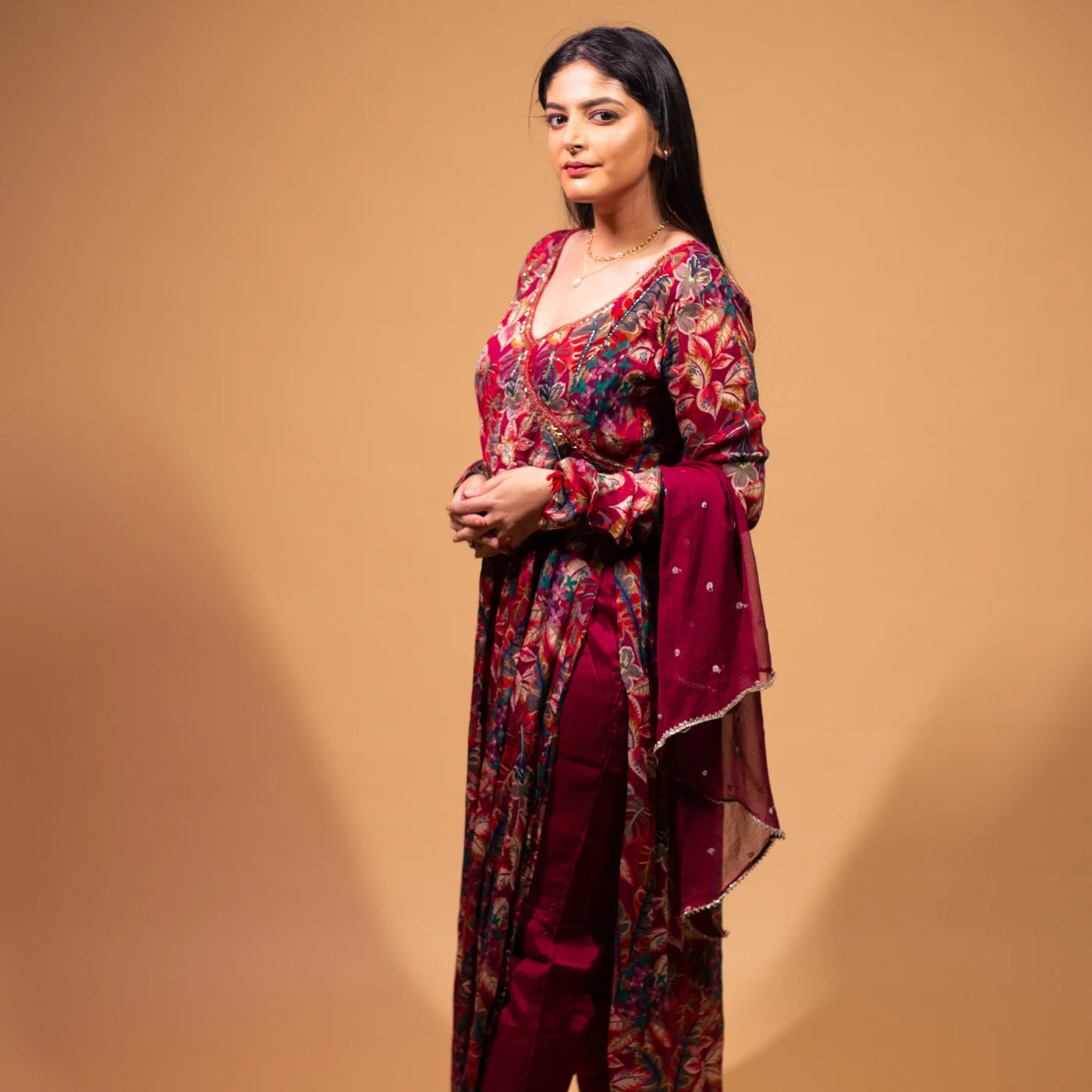 Cherry Red Frock Suit