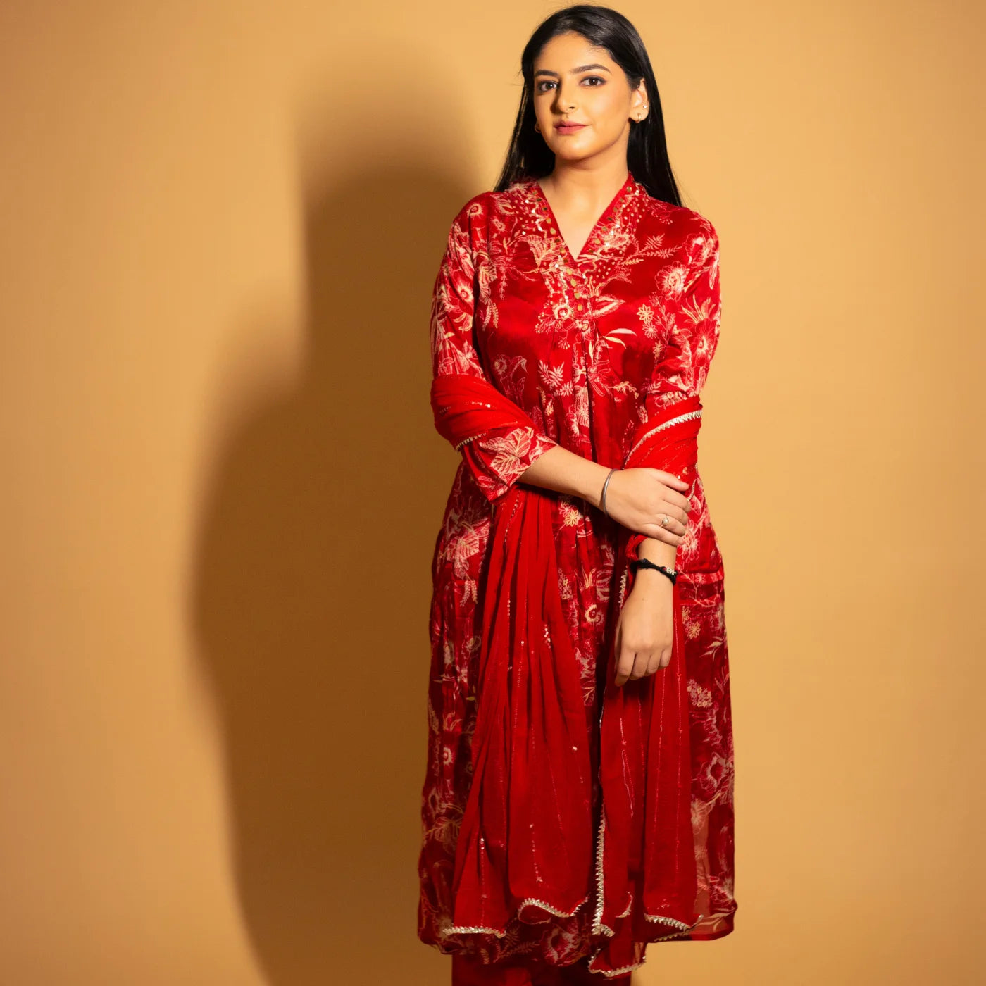 Red Leaf Flower Suit
