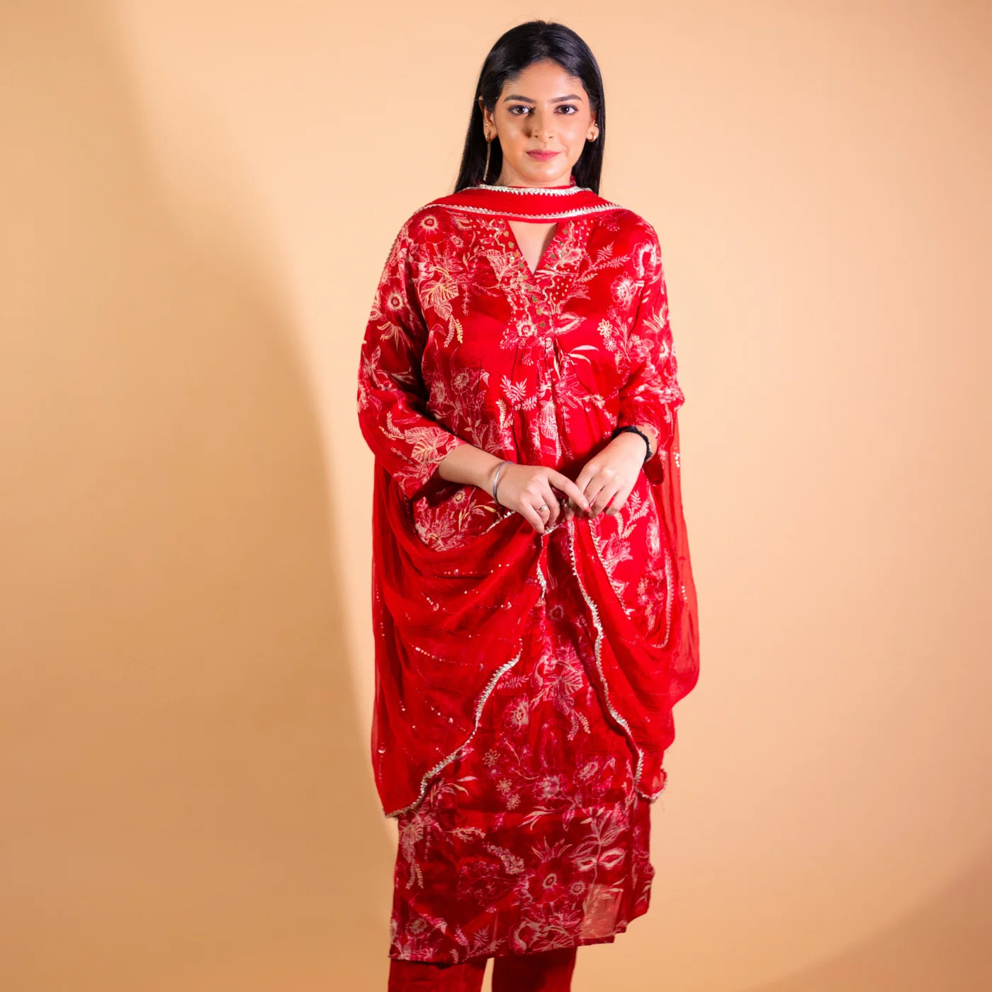 Red Leaf Flower Suit