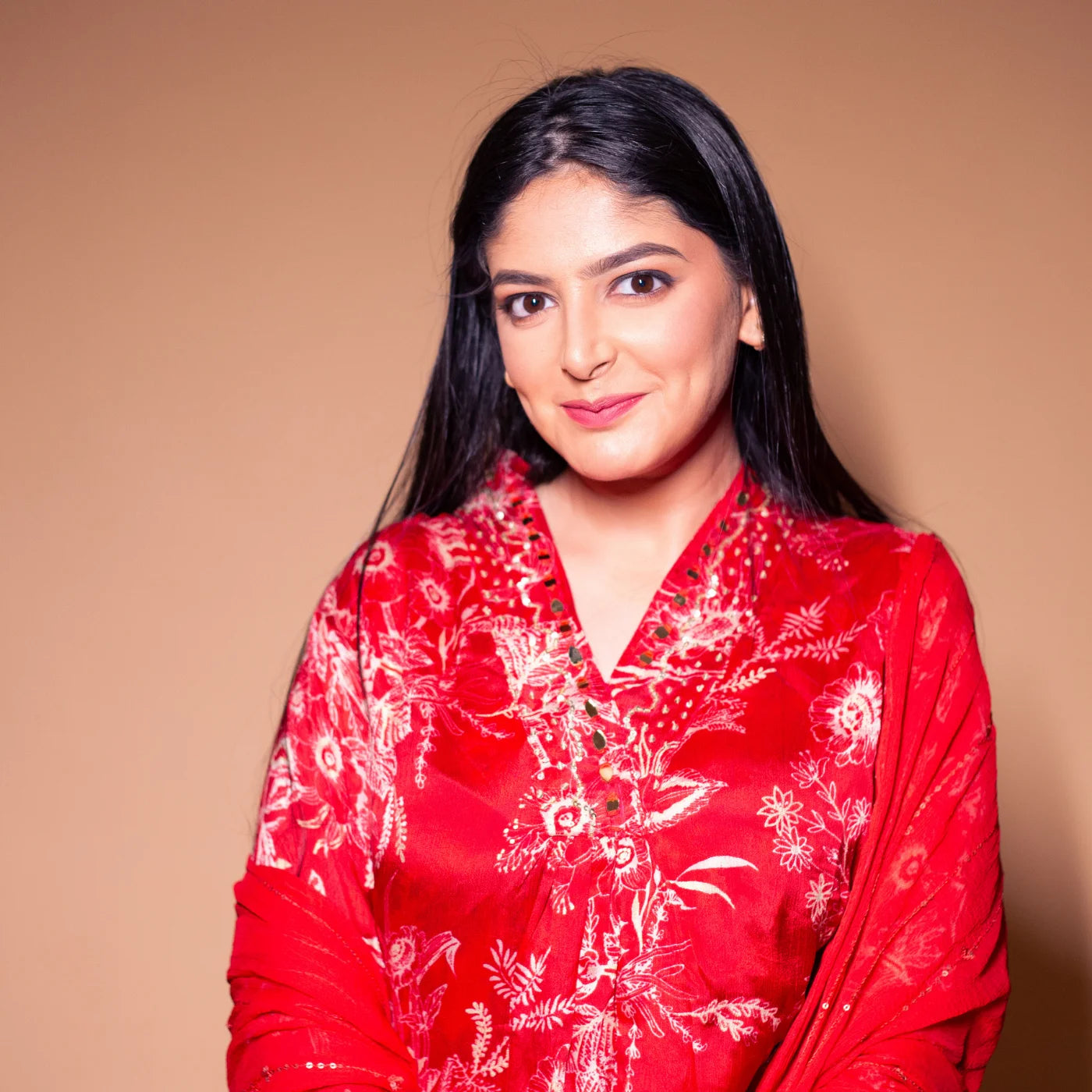 Red Leaf Flower Suit