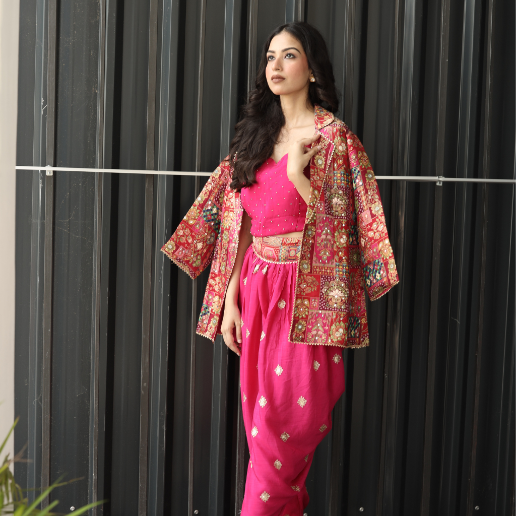 Three Piece Pink Festive Coord Set
