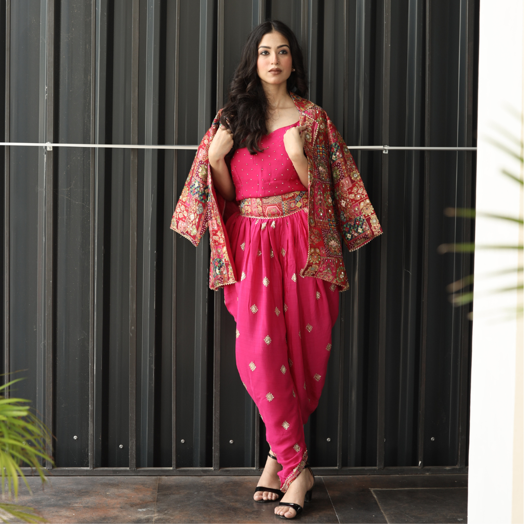 Three Piece Pink Festive Coord Set
