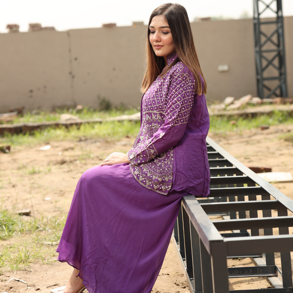 Purple Coord Set with Jacket