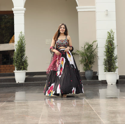 Heavy Black Pink Lehnga