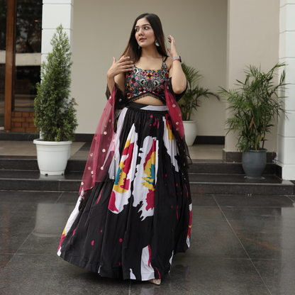 Heavy Black Pink Lehnga