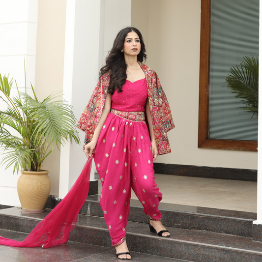 Three Piece Pink Festive Coord Set