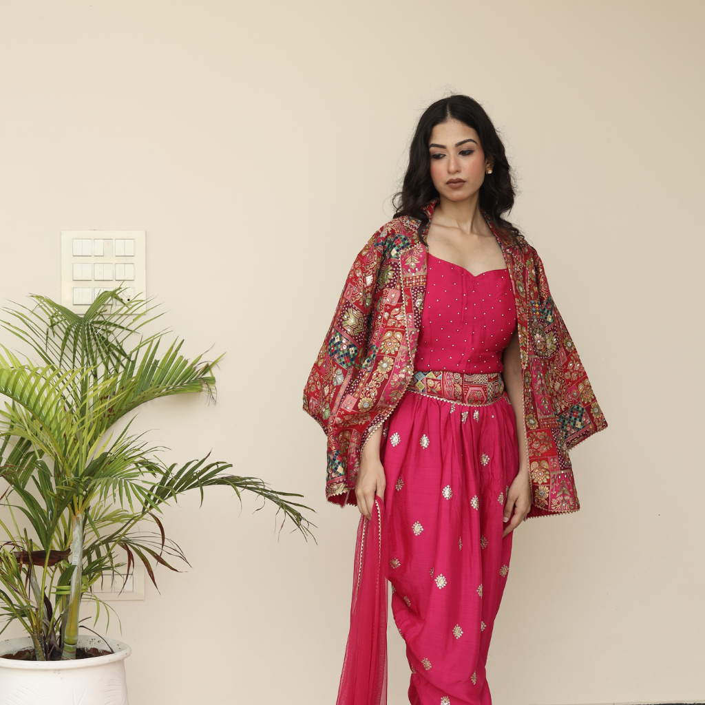 Three Piece Pink Festive Coord Set