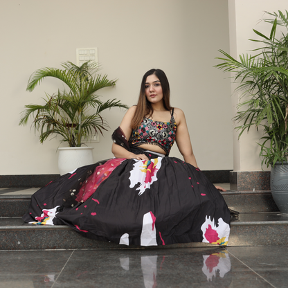 Heavy Black Pink Lehnga