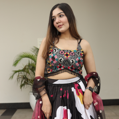Heavy Black Pink Lehnga