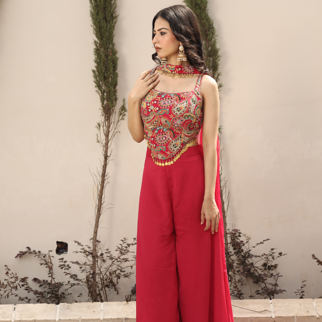 Hot pink festive suit